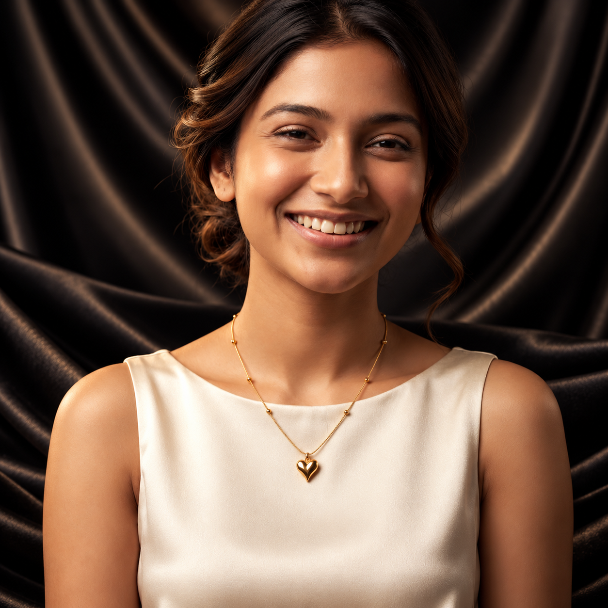 Gold Heart Pendant Necklace