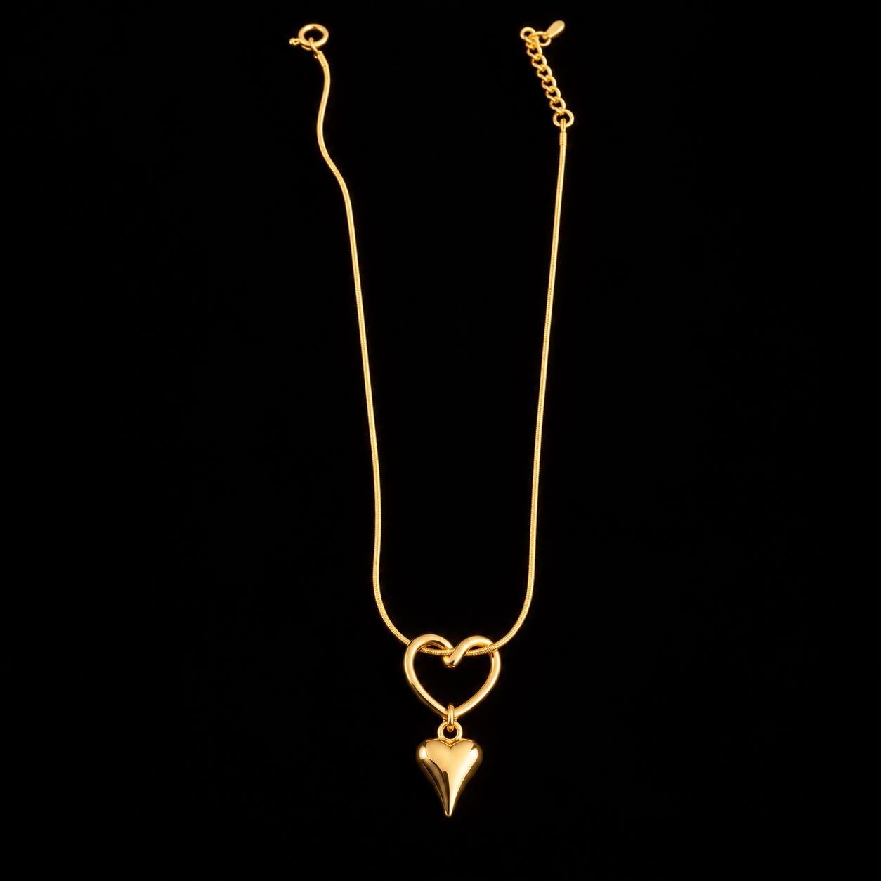 Heart & Love Gold Pendant Necklace
